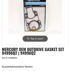 MERCURY OEM OUTDRIVE GASKET SET 94996Q2 | 94996Q2